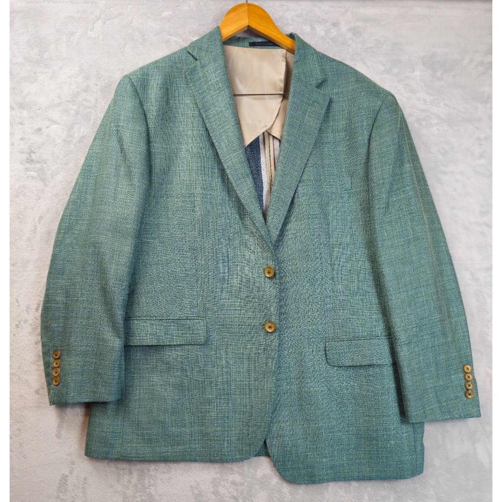 TailoRed SUMMERTIME Loro Piana WOOL SILK LINEN Half Lined Blazer 46R Green